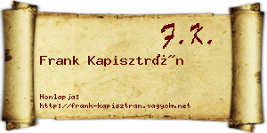 Frank Kapisztrán névjegykártya